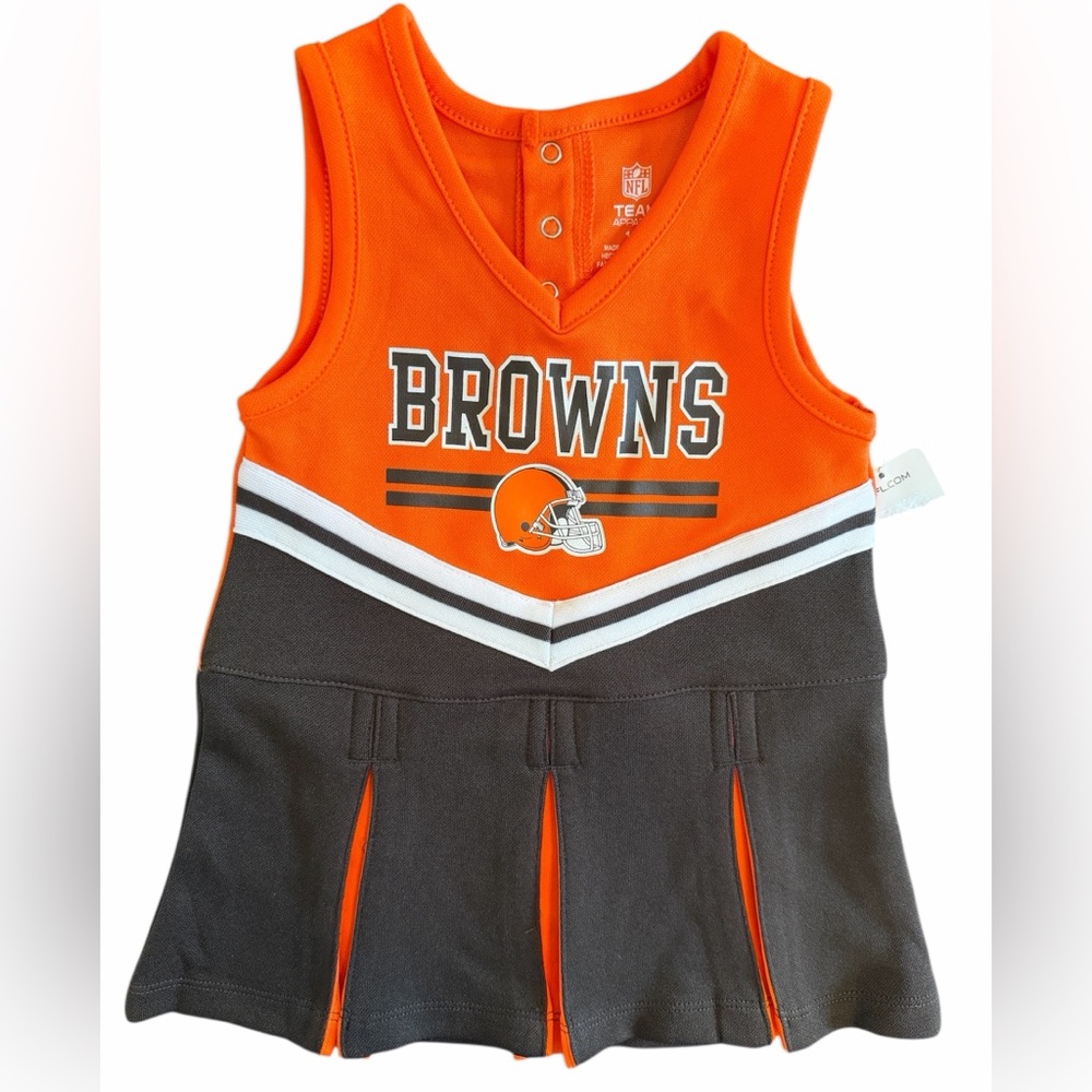 NWT NFL Team Apparel Cleveland Browns Cheerleader Dress 18M Brown and Orange